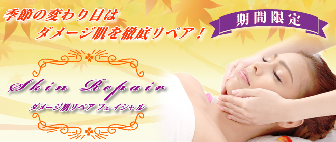 秋のダメージ肌リペアリフトコース 120min ¥15,700- (税込 ¥16,956-)