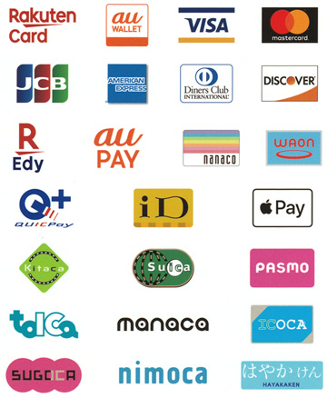 都度払い フェイシャルエステ 現金 クレジットカード サロン VISA/MasterCard/JCB/AMEX/Diners/楽天ペイ/auペイ/Suica/QUICPay/WAON/Apple Pay
