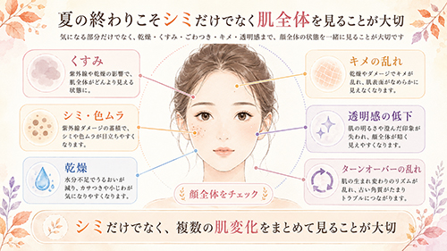 夏の終わりこそシミだけでなく肌全体を見ることが大切