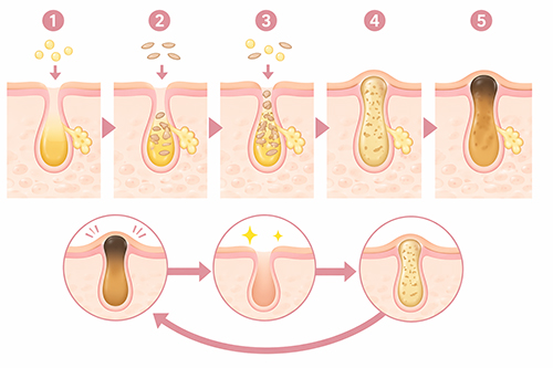 角栓とは何か?毛穴に詰まる構造