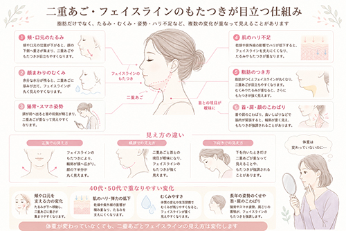 40代・50代から二重あごが気になりやすくなる理由