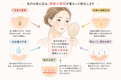 毛穴の詰まり・ザラつきが気になる方へ｜角質ケアだけでは不十分な理由と、見え方を整えるための考え方