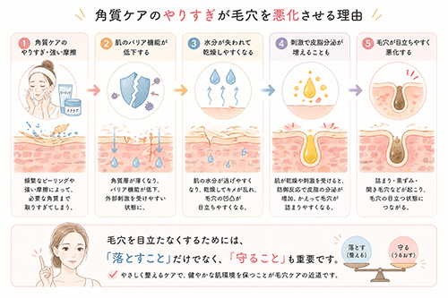 角質ケアのやりすぎが毛穴を悪化させる理由