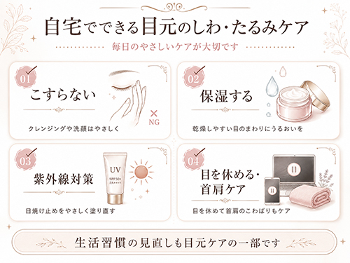 自宅でできる目元のしわ・たるみケア