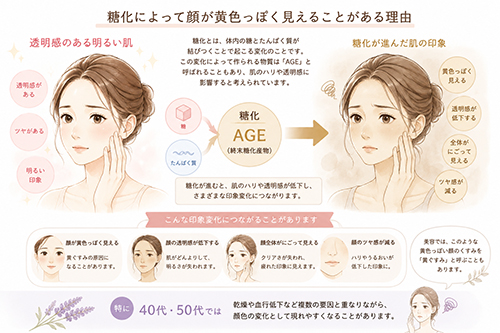 糖化によって顔が黄色っぽく見えることがある理由