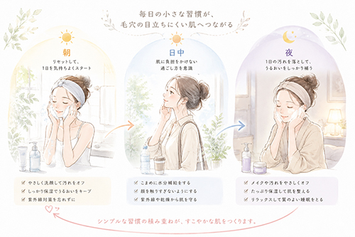 毛穴ケアは特別なことよりも、毎日の小さな習慣の積み重ねが大切