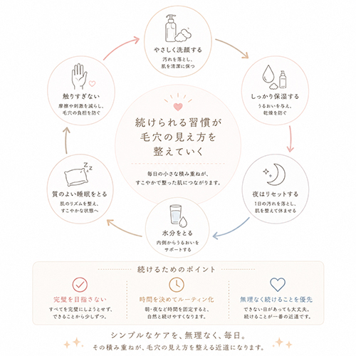 毛穴の見え方を整えるために大切なのは「続けられる習慣」