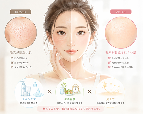 毛穴を目立たなくする方法とは？スキンケア・生活習慣・見え方で印象が変わる理由