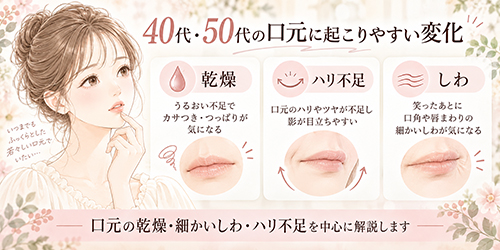 40代・50代になると口元の乾燥が気になりやすい理由
