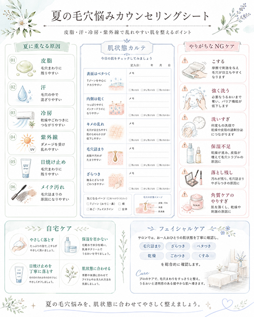 夏の毛穴悩みにフェイシャルケアが向いている理由