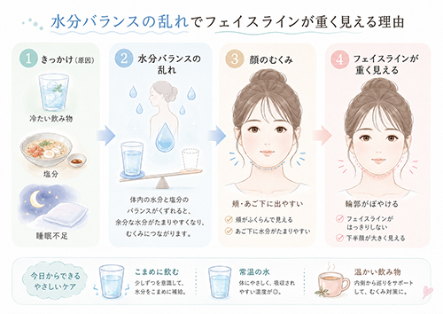 水分バランスの乱れでフェイスラインが重く見える理由
