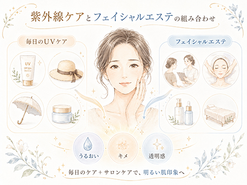 紫外線ケアとフェイシャルエステの組み合わせ